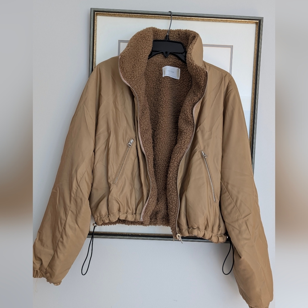 OAK + FORT Tan Bomber Jacket
